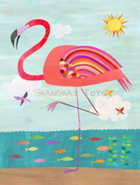 KK ( postcard flamboyant flamingo )