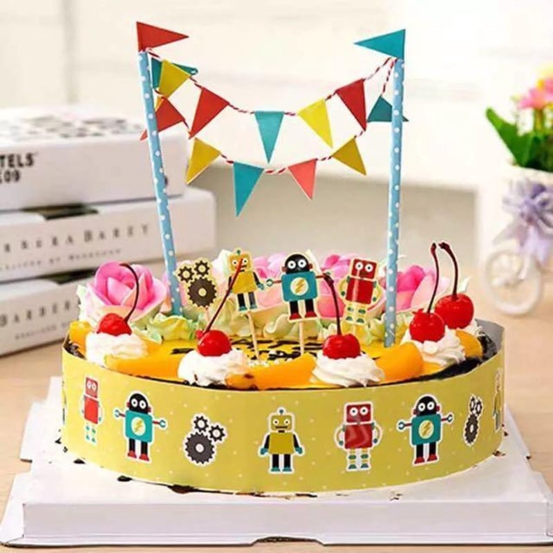 JeVenis Robot Cake Topper Robot Happy Birthday Cake Decoration Gear Cake  Topper : Amazon.in: Toys & Games