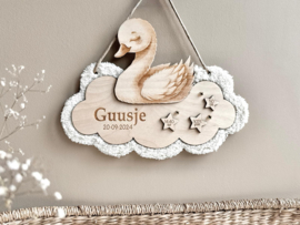 Geboortecadeau met teddy stof