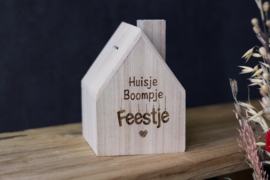 Houten spaarpot huis | Huisje boompje feestje