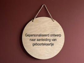 Geboortebordje hout gepersonaliseerd | Eigen geboortekaartje