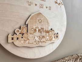 Geboortebord hout | Boerderij