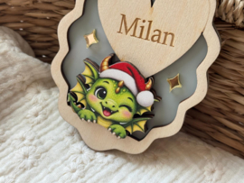 Stoere kerstbal met naam