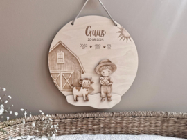 Geboortecadeau in boerderij stijl