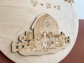 Geboortebord hout | Boerderij