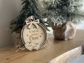 Houten kerstbal gepersonaliseerd | Ik heb de liefste oom
