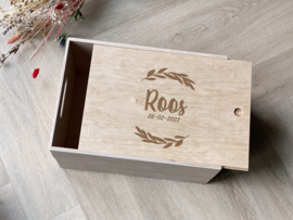 Houten memorybox | Leaves