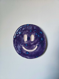 Wandhanger Smiley - Paars & blauw