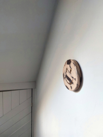 Wandhanger Smiley 15 cm - Marmerlook - 24 krt goud