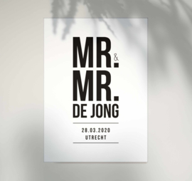 Trouwposter - Mr. & Mr.