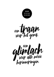 Herinnerings poster - Een glimlach en een traan