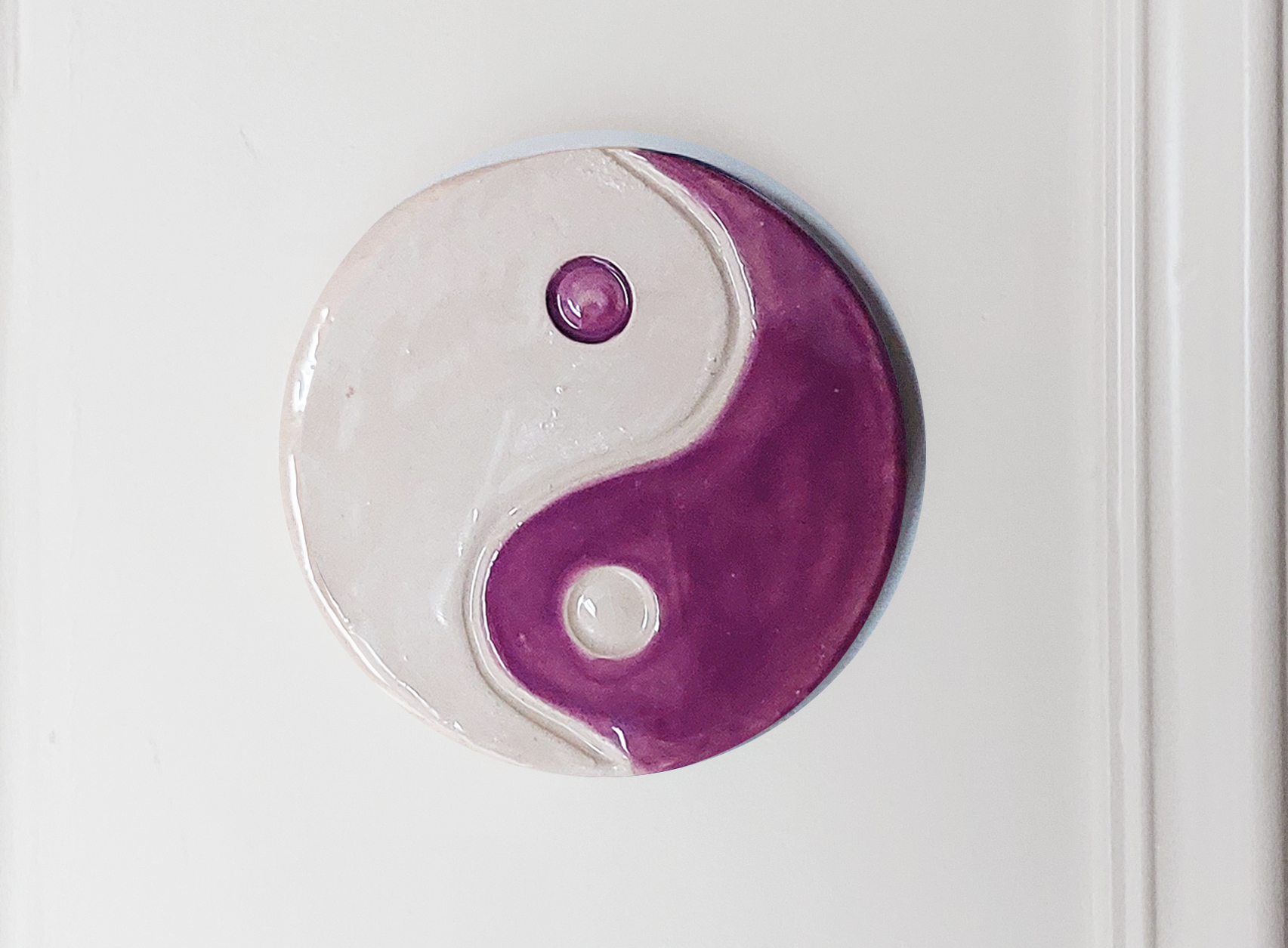 Wandhanger Yin en Yang - Mauve
