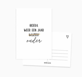 Ansichtkaart || Weer een jaar wijzer/ouder