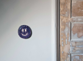 Wandhanger Smiley - Paars & blauw