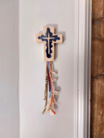 Keramiek kruis  - wandhanger