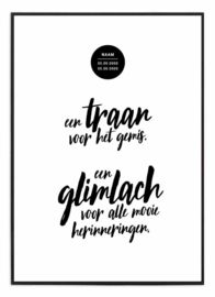 Herinnerings poster - Een glimlach en een traan