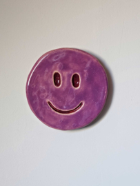 Wandhanger Smiley - Paars & rood