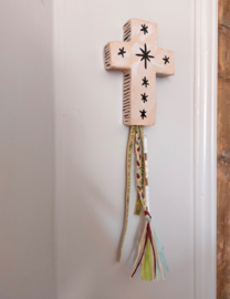 Keramiek kruis  - wandhanger