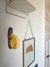 Wandhanger Slak Keramiek - aubergine/geel