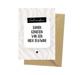 Cadeaubon - samen genieten van een high tea/wine