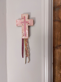 Keramiek kruis  - wandhanger