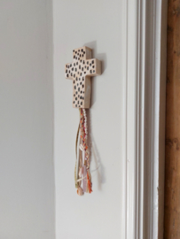 Keramiek kruis Dots - wandhanger
