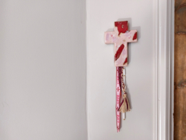 Keramiek kruis  - wandhanger
