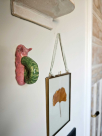 Wandhanger Slak Keramiek - roze/groen
