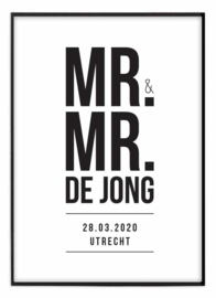 Trouwposter - Mr. & Mr.