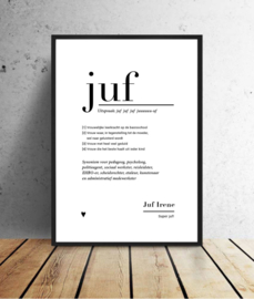 gepersonaliseerde DIY printable poster - JUF