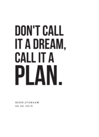Gepersonaliseerde poster voor ondernemer - Dream/plan