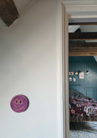 Wandhanger Smiley - Paars & rood