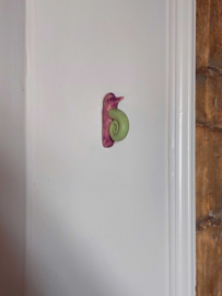 Wandhanger Slak Keramiek - Paars/groen