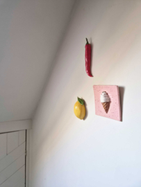 Tegeltje - Ijsje roze gespikkeld