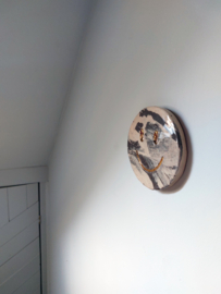 Wandhanger Smiley 15 cm - Marmerlook - 24 krt goud