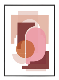 A3 Poster - Marrakech Shapes - Terracotta/Roze