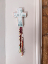 Keramiek kruis  - wandhanger