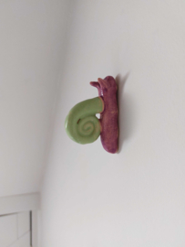 Wandhanger Slak Keramiek - Paars/groen