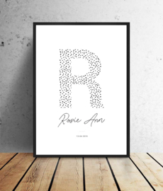 Geboorteposter - Letter dots I