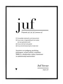 gepersonaliseerde A4 poster - JUF