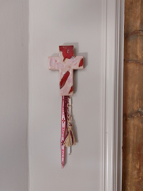 Keramiek kruis  - wandhanger