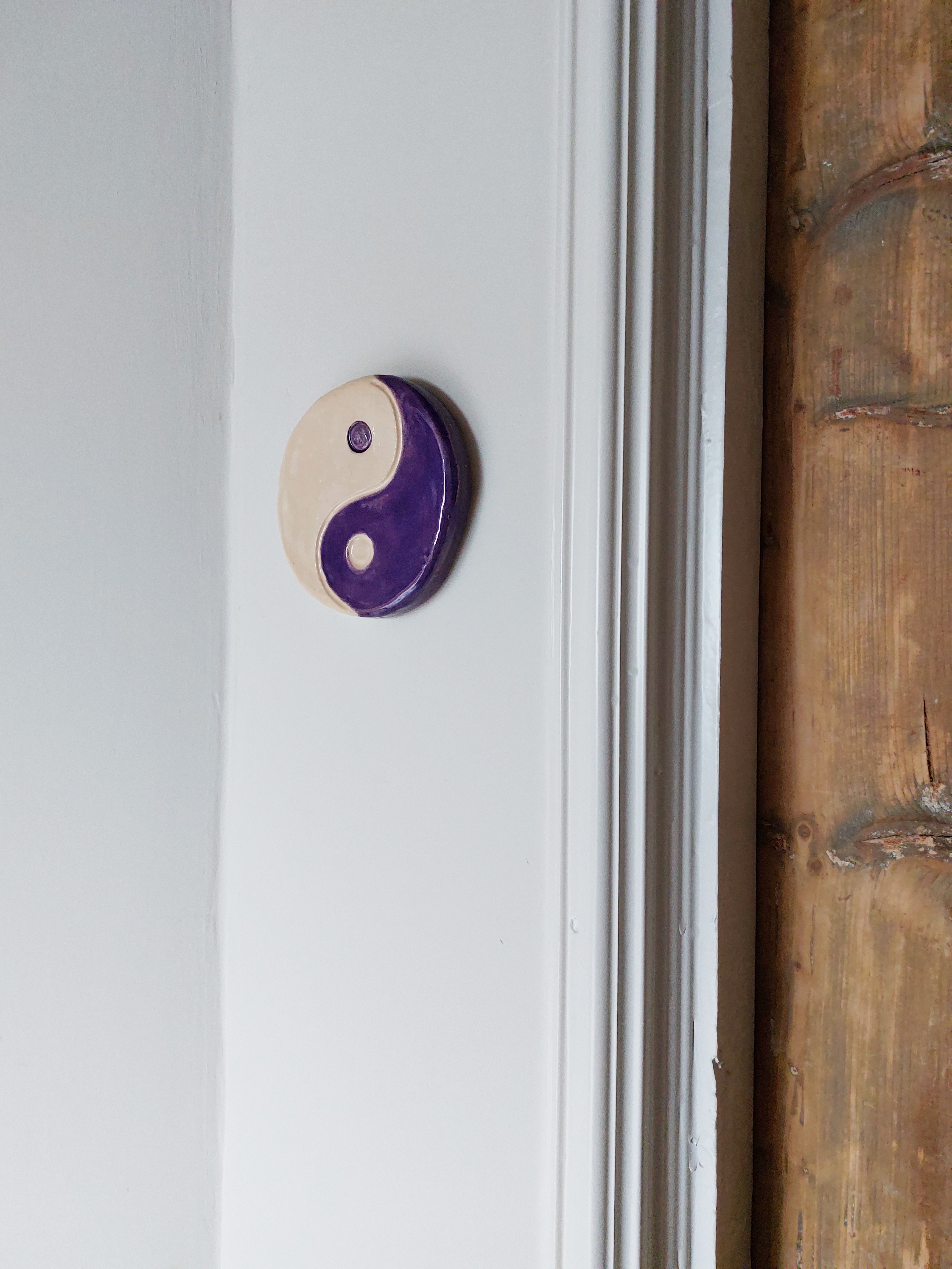 Wandhanger Yin en Yang - Donkerpaars