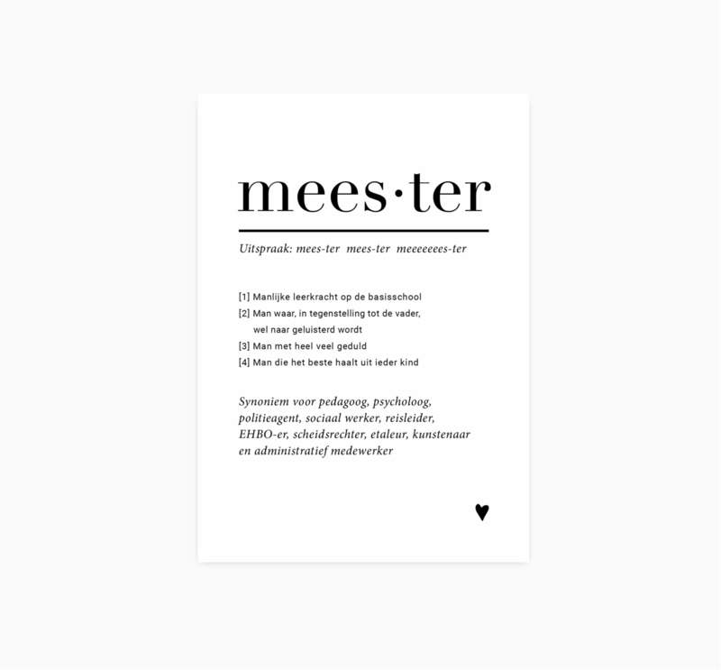 Ansichtkaart || Meester