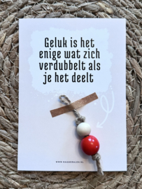 Geluk is het enige wat zich verdubbelt... + gelukspop ROOD