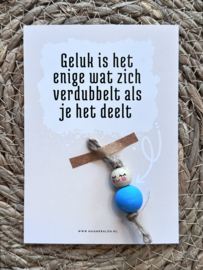 Geluk is het enige wat zich verdubbelt... + gelukspop BLAUW