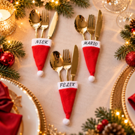 Bestek kerstmuts met naam