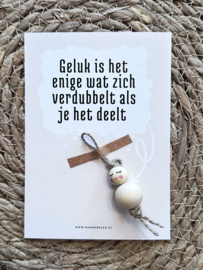 Geluk is het enige wat zich verdubbelt... + gelukspop NATUREL