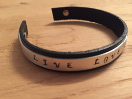 Metalen Slag Armband Met Leder