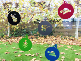 5 Kerstballen stickers