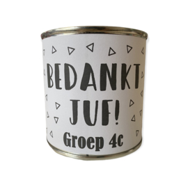 Blikje met wikkel | Bedankt juf!